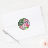 Roze tijger Sticker (Envelop)