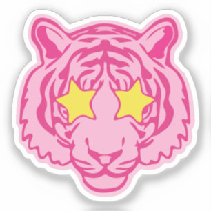 Roze tijger sticker