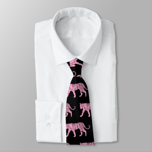 Roze tijger stropdas (Gebonden)