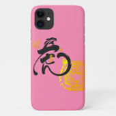 Roze tijger symbool Modern Chinoiserie Case-Mate iPhone Case (Achterkant)