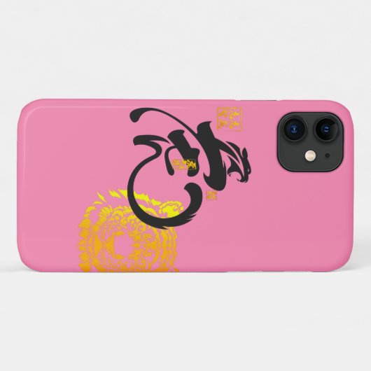 Roze tijger symbool Modern Chinoiserie Case-Mate iPhone Case (Achterkant (horizontaal))