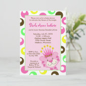 Roze tijgerkoningin van het Oerwoud 5x7 Baby showe Kaart (Staand voorkant)