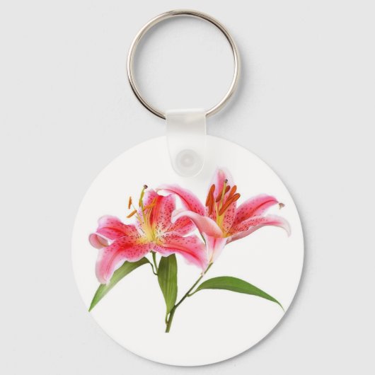roze tijgerlelaar - aanpasbaar sleutelhanger (Voorkant)
