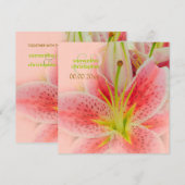 Roze tijgerlelly/trouwuitnodigingen kaart (Voorkant / Achterkant)