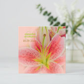 Roze tijgerlelly/trouwuitnodigingen kaart (Staand voorkant)