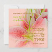 Roze tijgerlelly/trouwuitnodigingen kaart (Achterkant)