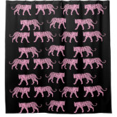 Roze Tijgers Patroon Custom Douchegordijn (Voorkant)