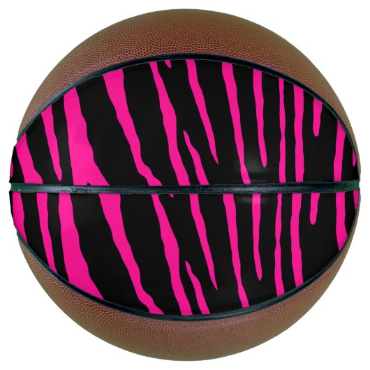 Roze tijgerstrepen basketbal (Voorkant)