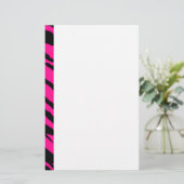 Roze tijgerstrepen briefpapier (Staand voorkant)