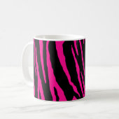 Roze tijgerstrepen koffiemok (Voorkant links)
