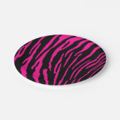 Roze tijgerstrepen papieren bordje (Gekanteld)