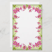Roze tijLily Garden Stationery Briefpapier (Voorkant / Achterkant)