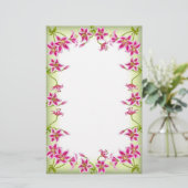 Roze tijLily Garden Stationery Briefpapier (Staand voorkant)