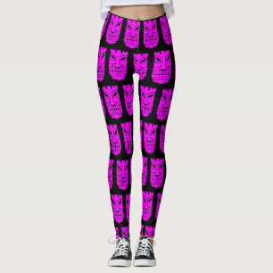 Roze tiki sculptuur Thunder_Cove Leggings