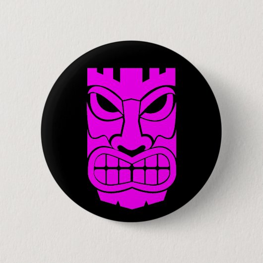 Roze tiki sculptuur Thunder_Cove Ronde Button 5,7 Cm (Voorkant)