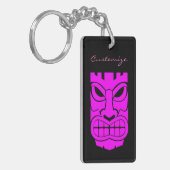Roze tiki sculptuur Thunder_Cove Sleutelhanger (Voorkant Links)