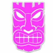 Roze tiki sculptuur Thunder_Cove Sticker (Voorkant)