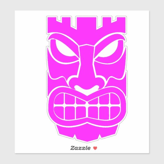 Roze tiki sculptuur Thunder_Cove Sticker (Vel)