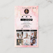 Roze TikTok Marmer QR Code Social Media Visitekaartje (Voorkant)