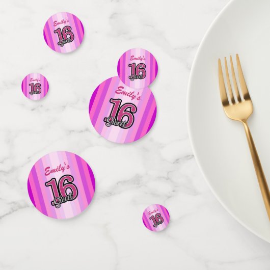 roze tinstrips en glitter confetti (Groep)