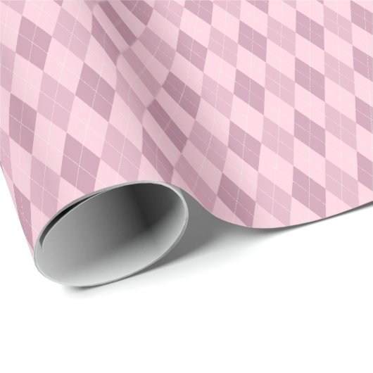 Roze Tinten Argyle Inpakpapier (Rol Hoek)