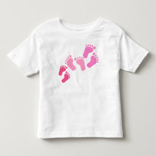 ROZE TINTEN BABYVOETJES KINDER SHIRTS