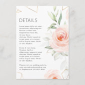 roze tinten Blush geometrische bruiloft details Informatiekaartje (Voorkant)