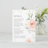  roze tinten Blush geometrische bruiloft details Informatiekaartje (Staand voorkant)