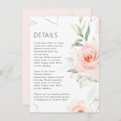  roze tinten Blush geometrische bruiloft details Informatiekaartje (Voorkant / Achterkant)