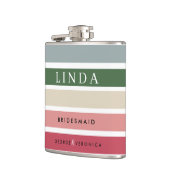 Roze tinten bruidsmeisje heupfles | Aangepaste bru (Links)