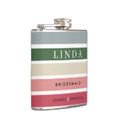 Roze tinten bruidsmeisje heupfles | Aangepaste bru (Rechts)