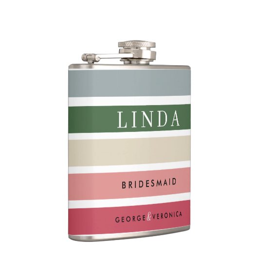 Roze tinten bruidsmeisje heupfles | Aangepaste bru (Rechts)