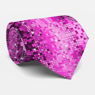 Roze tinten Disco Glitter Print Stropdas
