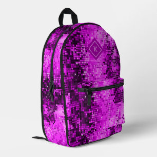 Roze tinten disco spiegels glitter patroon bedrukte rugzak