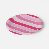 Roze tinten en crème strepen papieren bordje (Gekanteld)