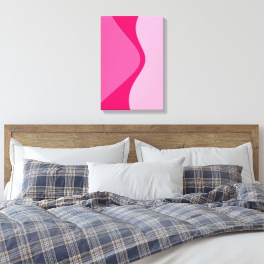 Roze tinten gebogen geometrische vormen canvas afdruk (Insitu (Slaapkamer))