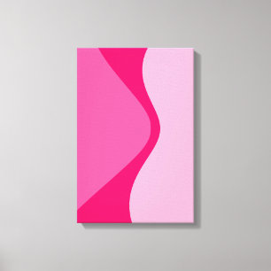 Roze tinten gebogen geometrische vormen canvas afdruk