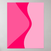 Roze tinten gebogen geometrische vormen poster (Voorkant)