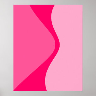 Roze tinten gebogen geometrische vormen poster