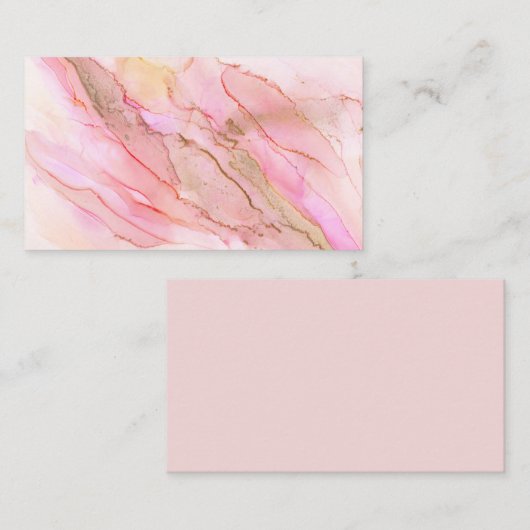 Roze tinten in de kleuren van de inkt met goud informatiekaartje (Voorkant / Achterkant)