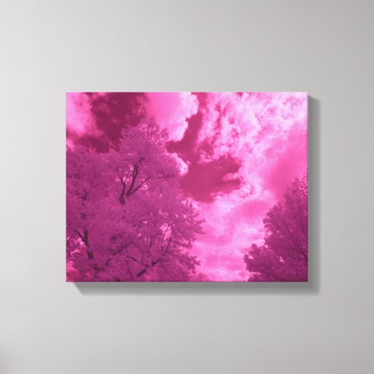 Roze Tinten Infrarood Wolk Canvas Afdruk (Voorkant)