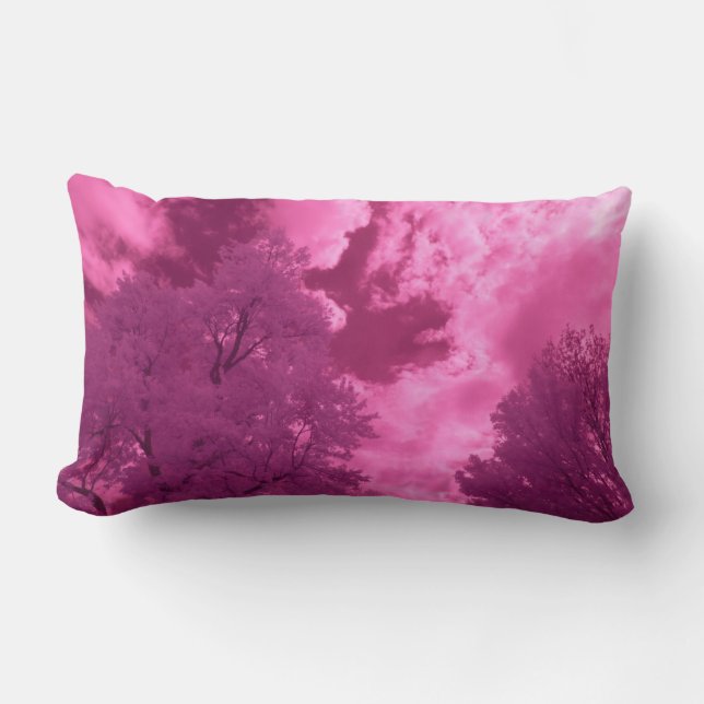 Roze Tinten Infrarood Wolk Kussen (Voorkant)