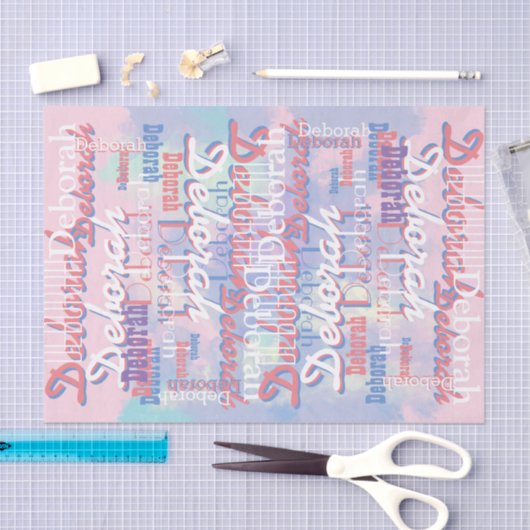 Roze tinten Patroonnaam gepersonaliseerd Tissuepapier (Craft)