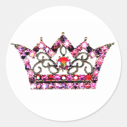 Roze tinten van een Tiara stickers (Voorkant)