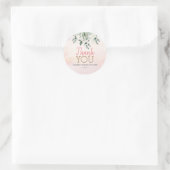 Roze tinten Waterverf en groen Ronde Sticker (Tas)