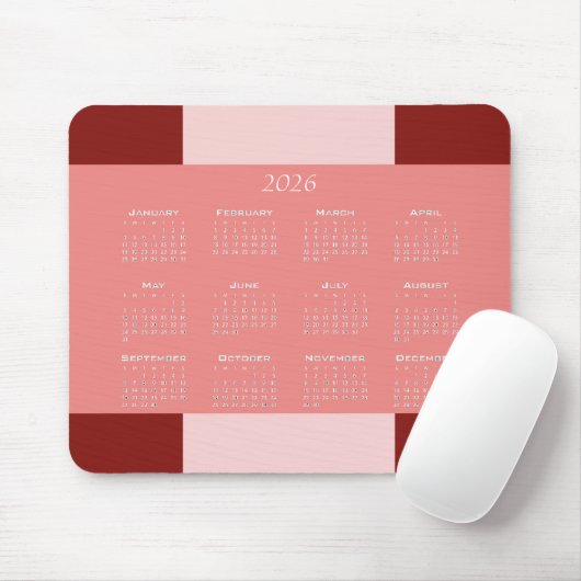 Roze tinten zakelijke kalender muismat (Met muis)
