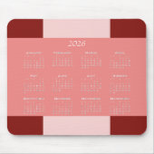 Roze tinten zakelijke kalender muismat (Voorkant)