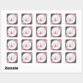 Roze Tipi Baby shower Sticker (Vel)