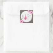 Roze Tipi Baby shower Sticker (Tas)