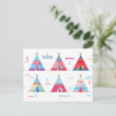 roze tipi briefkaart (Staand voorkant)